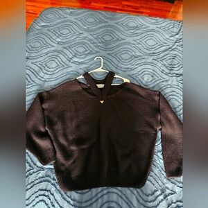 NWT T. Mosca One Size Womens Sweater, Black, Almost Off Shoulder